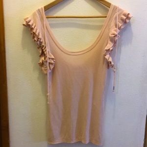 Tracy Reese light pink sweater with ruffles